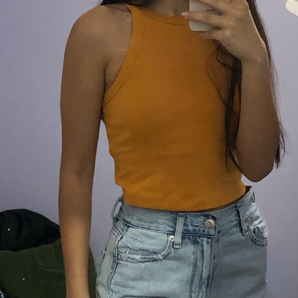 Yellow crop top